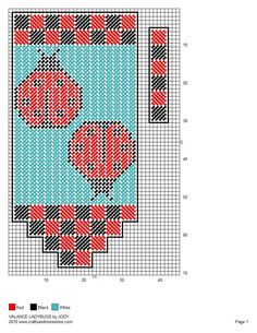 a cross - stitch pattern with hearts on it and the words love is in red