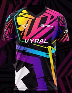 VYRAL RGB Jersey Vyral Kids Soccer Team, Neon Jungle, Sports Tshirt Designs, Sport Shirt Design, Sports Jersey Design, Racing Simulator, E Sports, Kids Soccer, Sports Apparel