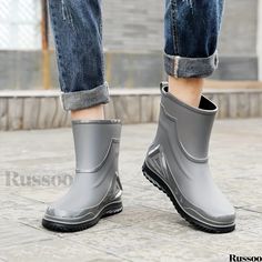 Russoo - Professional Mens EVA Rain Boots: Waterproof, Non-Slip, and Durable Footwear Ideal for Outdoor Work and Fishing Slip-resistant Rain Boots For Winter, Slip-resistant Rain Boots For Winter Weather, Winter Slip-resistant Rain Boots, Casual Non-slip Waterproof Boots For Rainy Season, Weatherproof Boots For Outdoor And Rainy Season, Non-slip Rain Boots For Outdoor Winter Use, Non-slip Rain Boots For Winter Outdoor Use, Waterproof Rain Boots For Rainy Season Outdoor Use, Waterproof Rain Boots For Outdoor And Rainy Season