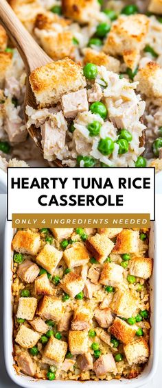 Image for Hearty Tuna Rice Casserole Recipes For Leftover Rice, Tuna And Rice Casserole, Tuna Rice Casserole, Casserole With Rice, Tuna Rice, Yummy Casserole Recipes, Rice Casserole Recipes