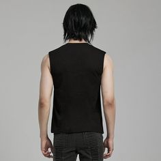 Embrace the raw energy of punk fashion with our Men's Punk Mesh Splice Nailed Straps Tank Top. Crafted from high-quality elastic knitted fabric, this tank top is a bold statement piece that exudes rebellious style. 
 
The front of the tank top features vertical mesh patchwork, adding a dynamic and edgy element to the design. Nailed straps run across the chest, creating a striking visual impact that captures the essence of punk rock aesthetics. 
 
To enhance its punk-inspired look, woven webbings Punk Mode, Punk Inspiration, Tank Top Straps, Punk Fashion, Black Tank Tops, Punk Rock, Statement Pieces, Knitted Fabric, Essence