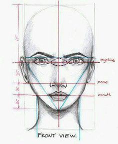 a drawing of a man's face with the lines drawn to show how it looks like