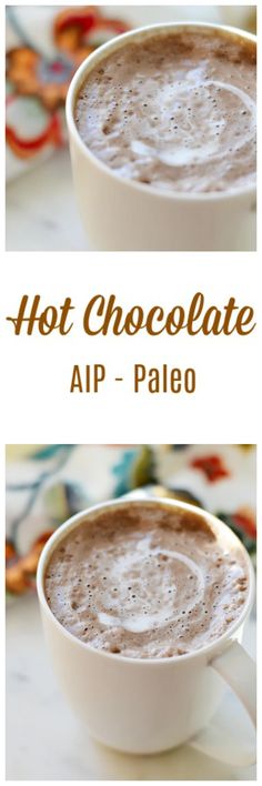 hot chocolate aip - paleo in a white cup