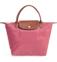 Main Image - Longchamp 'Mini Le Pliage' Handbag Packable Double Handle Bag, Foldable Nylon Rectangular Bag, Foldable Rectangular Nylon Bag, Foldable Rectangular Nylon Shoulder Bag, Classic Pink Travel Bag, Classic Everyday Packable Bag, Travel Packable Rectangular Shoulder Bag, Versatile Shoulder Bag With Snap Closure For Travel, Pink Packable Travel Bag