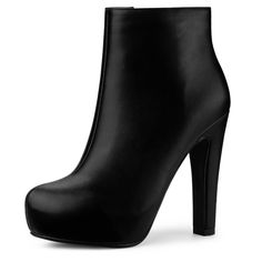 Shop Allegra K for faux leather round toe platform chunky heel ankle boots you are looking for, get more women's chunky heel for yourelf. Order now! Free Returns! Platform Heels Boots, Chunky Heel Ankle Boots, Womens Chunky Heels, Shoes Boots Ankle, Platform Block Heels, Closed Toe Shoes, Ankle Heels, Block Heel Ankle Boots, Ankle Boots Black