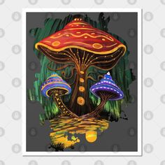 Original painting of a world of mushrooms. Created by using acrylic paint. -- Choose from our vast selection of art prints and posters to match with your desired size to make the perfect print or poster. Pick your favorite: Movies, TV Shows, Art, and so much more! Available in mini, small, medium, large, and extra-large depending on the design. For men, women, and children. Perfect for decoration. Mushroom World, Mushroom Poster, Using Acrylic Paint, Junk Drawer, Acrylic Paint, A World, Extra Large, Original Paintings, Acrylic Painting