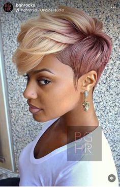 Short Pixie Cut Black Women, Pixie Cuts For Black Women, Pixie Hair Color, 27 Piece Hairstyles, Short Mohawk