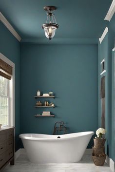 bathroom remodel, luxury bathroom design, bathroom renovation, master bathroom ideas Turquoise Bathroom Paint Colors, Deep Dive Paint Color, Turquoise Bathroom Walls, Dark Turquoise Bathroom, Deep Teal Bathroom, Deep Sea Dive Sherwin Williams, Teal Bathroom Walls, Dark Teal Bathroom Ideas, Underseas Sherwin Williams