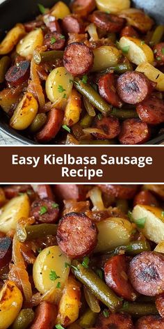 Deer Kielbasa Recipes, Sweet Potato Kielbasa Recipes, Kielbasa Mushroom Pasta, One Pan Kielbasa And Veggies, Kielbasa Oven Recipes, What To Make With Polish Sausage, Smoked Sausage Potatoes And Green Beans Crockpot Meals, Smoked Sausage And Peppers Recipes, Smoked Sausage Meal Prep