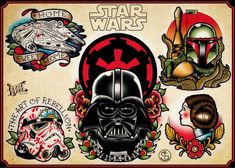 star wars temporary tattoos are on display