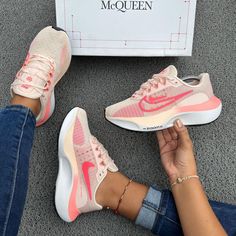 Pink Nike Running Shoes Functional Style, Sporty Pink Scratch-resistant Running Shoes, Pink Athletic Fit Running Shoes With Moisture-wicking, Pink Moisture-wicking Sneakers For Jogging, Pink Athletic Fit Moisture-wicking Sneakers, Cute Womens Shoes, Tennis Shoes, Mom Style, Fitness Goals