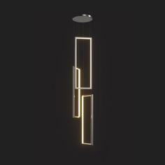 a light that is on in the dark with some kind of object hanging from it's side