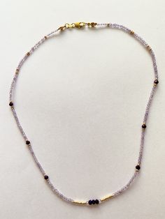 Very soft and delicate 17 inch purple agate 2mm, purple crystal beads,  14 k gold filled beads , gold filled lobster closing clasp. Dainty Purple Jewelry With Tiny Beads, Elegant Purple Jewelry With Tiny Beads, Gold Amethyst Crystal Necklace With Faceted Beads, Gold Amethyst Beaded Necklace With Faceted Beads, Purple Beaded Necklace, Purple Bead Necklace, Purple Beaded, Bead Choker, Purple Agate