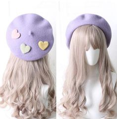 Kawaii Beret, Kawaii Hats, Harajuku Fashion Kawaii, Kawaii Hat, French Hat, Beret Style, Beret Hats, Kids Head, Hair Issues