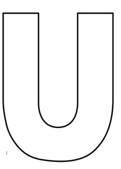 the letter u is shown in black and white