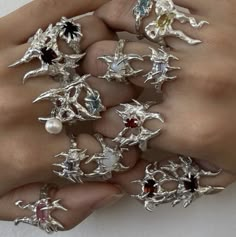 Harlot Hands, Jewel Rings, Ethereal Jewelry, Love Icon, Queer Weddings, Wire Jewelery, Cool Piercings, Goth Jewelry