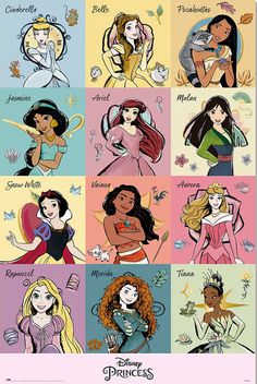 disney princesses are all different colors and sizes