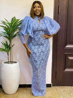 Lace Gown Styles Nigerian, Lace Long Gown, Stylish Naija, Nigerian Lace Styles Dress, Lace Gown Styles, Lace Dress Styles, Women Lace Dress