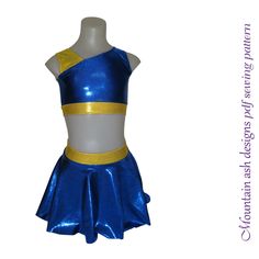 Make your own Cheer costumes using this pdf sewing pattern. Cheer features a cheerleading top with a contrast shoulder in two lengths. Also included is a full circle skirt for maximum twirl and a pattern for sports briefs to go underneath Pattern makes: - Singlet top - Crop top - Skirt  - Sports Briefs Pattern in designed to be made from stretch fabrics. It can be sewn using a conventional sewing machine set to a zigzag stitch or using an overlocker/ serger. Pattern will fit girls in sizes 2-14 years. Please scroll through the image files for a list of measurements and requirements for each size. Pattern is in pdf format can be downloaded immediately after purchase. This is not a finished garment. You will not receive anything in the mail.  All my patterns feature: -Full size, computer dra Cheap Women's Cheerleading Skort, Cheap Cheerleading Skort For Women, Cheerleading Costume, Cheer Costumes, Cheer Tops, Zigzag Stitch, Pom Pom Girl, Sewing Patterns Girls, Singlet Tops