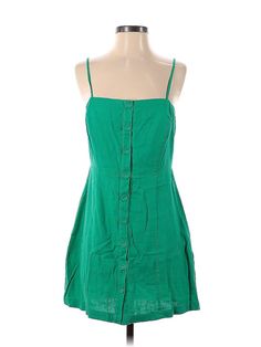 Forever 21 Casual Dress Size: Small Green Dresses - used. 52% LINEN, 48% RAYON, Square, Short, Sleeveless | Forever 21 Casual Dress: Green Dresses - Used - Size Small Affordable Forever 21 Cotton Mini Dress, Cheap Forever 21 Summer Dresses, Green Casual Dress, Green Dress Casual, Green Dresses, Casual Dresses For Women, Green Dress, Casual Dress, Casual Dresses