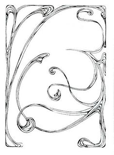 the letter e is made up of swirls and scrolls, vintage line drawing or engraving