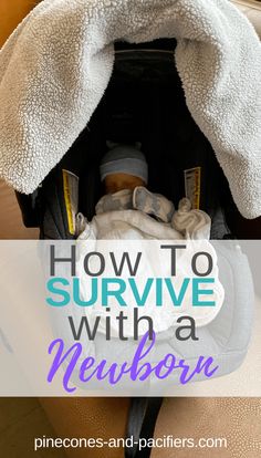 a baby in a stroller with the title how to survive with a newborn