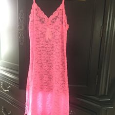 Do You Want Something Unique, High Quality And Brand New? This Vintage Victoria's Secret Brand New Hot Pink Stretch Lace Nightie Is Super Comfortable And Beautiful. Conforms To Curves And Is Not Scratchy. Color Looks Good On All Skin Tones. Smoke Free Home. Never Worn!!! Victoria's Secret Lace Sleepwear With Spaghetti Straps, Victoria's Secret Lace Sleepwear With Built-in Bra, Victoria's Secret Pink Lace Sleepwear, Victoria's Secret Lace Nightgown For Sleep, Lace Victoria's Secret Sleepwear For Bedtime, Lace Sleepwear By Victoria's Secret For Bedtime, Victoria Secret Slip Dress, Velvet Lingerie, Lingerie Slip Dress