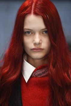 Hair Runway, Red Hair Outfits, Red Hair Model, Runway Model, New Hair Colors, Hair Inspiration Color, Raf Simons