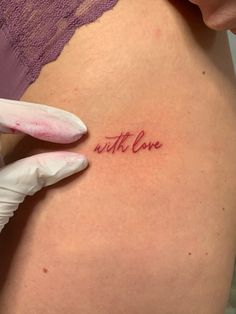 red lettering
tattoo
cursive Writing Tattoos, Red Ink Tattoos, Red Tattoos, Classy Tattoos, Aesthetic Tattoo