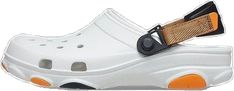 Casual White Clogs For Vacation, White Synthetic Clogs For Vacation, White Closed Toe Clogs For Vacation, Casual White Synthetic Mules, Casual White Mules For Vacation, Casual White Slides For Outdoor, Casual White Sandals For Outdoor, Casual Closed Toe Mules For Outdoor, White Closed Toe Beach Clogs