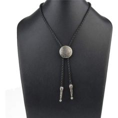 The Neck Tie Made Of Antique Silver Plated Alloy, Nickel Free, No Cadmium, Lead, And The Black String Is Made Of High Quality Genuine Leather, Fit For Men Or Women, A Special Apparel Accessory In Your Shirt. Western Cowboy Bolo Tie Leather Rope Length Is 39.4 Inches With Adjustable Initial Animal Pendant And Leather Cord Connected, You Can Wear It As A Bolo Tie Mexican Firm To Your Neck For Wedding Or Business Event, And Also Can Be Your Fashion Silver Pedro Bolo Tie With Your Casual Clothes. Th Vintage Silver Necklace With Adjustable Length, Silver Vintage Necklace With Adjustable Length, Western Style Silver Necklace With Adjustable Length, Western Silver Necklace With Adjustable Length, Black Western Jewelry With Adjustable Length, Vintage Black Jewelry With Adjustable Length, Elegant Black Concho Jewelry, Business Event, Animal Pendant