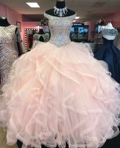 Quinceanera Dresses Sparkly, Quinceanera Dresses Princess, Ball Gown Quinceanera Dresses, Quinceanera Dresses Pink, 15 Dresses Quinceanera, Pink Ball Gown, Sparkly Prom Dresses, Pretty Quinceanera Dresses, Quince Dress