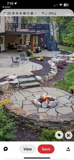 an image of a fire pit in the middle of a yard