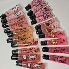 Vs Lip Gloss, Lip Gloss Collection Aesthetic, Lipgloss Collection, Glossy Lips Makeup, Lip Gloss Cosmetics, Lip Balm Collection, Best Lip Gloss, Lipgloss Lips, Flavored Lip Gloss