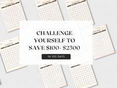 six calendars with the words challenge yourself to save $ 500