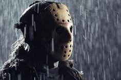 a person wearing a mask in the rain