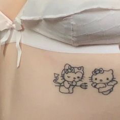 . ｡ *ﾟ+ . ✧.*  . ｡ ♡ ﾟ+ beautiful Hello Kitty Tattoo, Kitty Tattoo, Grunge Tattoo, Devil Tattoo, Hello Kitty Tattoos, Cute Tiny Tattoos, Poke Tattoo, Dainty Tattoos