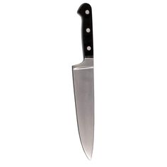 a black and silver knife on a white background