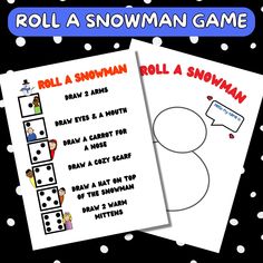 roll a snowman game with instructions for kids