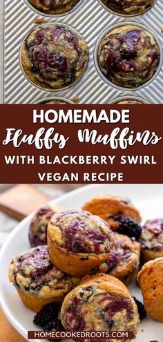 homemade muffins with blackberry swirl vegan recipe