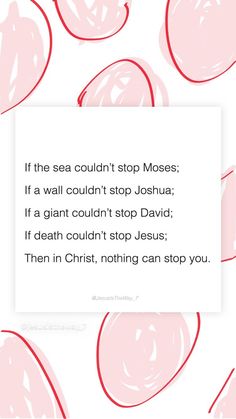 a pink and white background with red hearts on it, saying if the sea couldn't stop moses