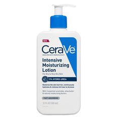 Developed with dermatologists, CeraVe Intensive Moisturizing Lotion is formulated with Hydro-Urea™, a unique complex to help replenish skin's natural moisturizing factors, 3 essential ceramides, MVE Delivery Technology, and shea butter to intensely hydrate, restore and help strengthen the skin barrier. This rich, creamy, hydrating body lotion penetrates skin's surface layers to deeply hydrate and relieve itch due to dryness without leaving behind any greasy or sticky residues. This body moisturi Cerave Skincare, Hydrating Body Lotion, Extra Dry Skin, Dry Itchy Skin, Foaming Face Wash, Moisturizing Lotion, Body Moisturizers, Skin Products, Moisturizer For Dry Skin