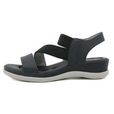 The Siketu Carmela Cushioned Footbed Sandal in black is the perfect choice for a comfortable and stylish summer look. The cushioned footbed provides all-day support and the black color will easily match any outfit. Step into comfort and style with these sandals. 1.57'' heel Pull-on PU upper Synthetic Arch support footbed™ Cushioned Insole™ Anti-skid rubber sole Comfortable Black Sport Sandals For Vacation, Casual Black Synthetic Slingback Sandals, Black Synthetic Slingback Sandals For Vacation, Comfortable Black Sandals With Round Toe, Comfortable Black Casual Wedge Sandals, Comfortable Black Sport Sandals For Summer, Black Comfortable Casual Wedge Sandals, Black Slingback Sandals With Cushioned Footbed For Spring, Black Synthetic Wedge Sandals With Textured Footbed