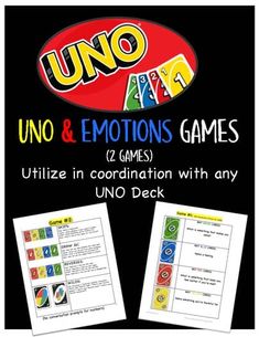 uno and emotions games for kids to play with the number one, two or three