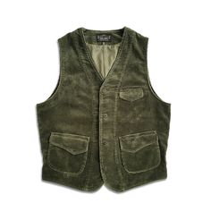 Mens Green Vest, Corduroy Vest, Mens Fur, Green Vest, Coat Pocket, Vests Mens, Jacket Parka, Green Coat, Vintage Casual