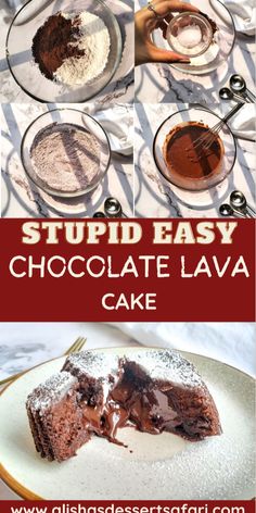 chocolate lava cake with powdered sugar on top