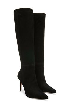 Striking with a straightforward elegance, this knee-high boot is a simple yet bold addition to any of your looks. 3 3/4" (95mm) heel 15 1/2" shaft; 15" regular calf circumference 15 1/2" shaft; 16" wide calf circumference Leather upper, lining, and sole Imported Leather Working Group certified This product meets Nordstrom Responsible Sourcing and Manufacturing criteria: made with practices that meet higher environmental or social standards Elegant Tall Knee-high Boots For Workwear, Classic Fitted Suede Knee-high Boots, Elegant Knee-high Heeled Boots With Suede Lining, Elegant Knee-high Boots With Suede Lining, Elegant Tall Suede Heeled Boots, Elegant Knee-high Boots With Suede Lining And Round Toe, Wide Calf Suede Knee-high Boots Elegant, Classic Black Knee-high Boots With High Shaft, Classic High Shaft Knee-high Boots For Work