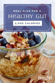 To help you boost your gut health, we created this 7-day meal plan that features foods rich in probiotics and prebiotics. 2000 Calorie Meal Plan, Easy Protein Snacks, Healthy Gut Diet, Diet Water, Gut Diet, Health Diet Plan, 7 Day Meal Plan