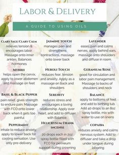 the labor and delivery guide for using oils