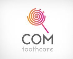 the logo for comm tooth care is shown in this image, it appears to be a colorful lollipop